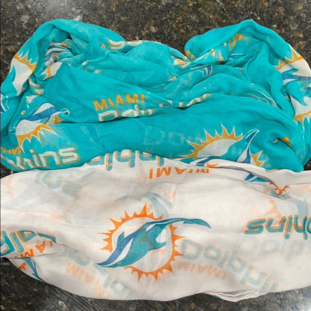 Miami dolphin scarfs.